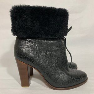 Tila March Paris Boots Women Faux Fur Sz 38 / 7 US